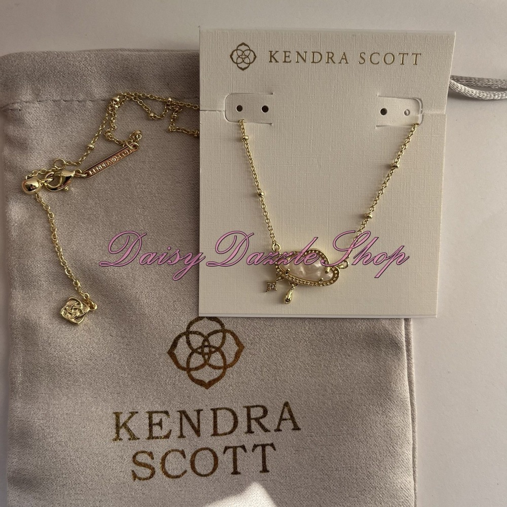 ✨New Kendra Scott Celeste Cloud Gold Short Pendant Necklace 🌧️ - Picture 5 of 7